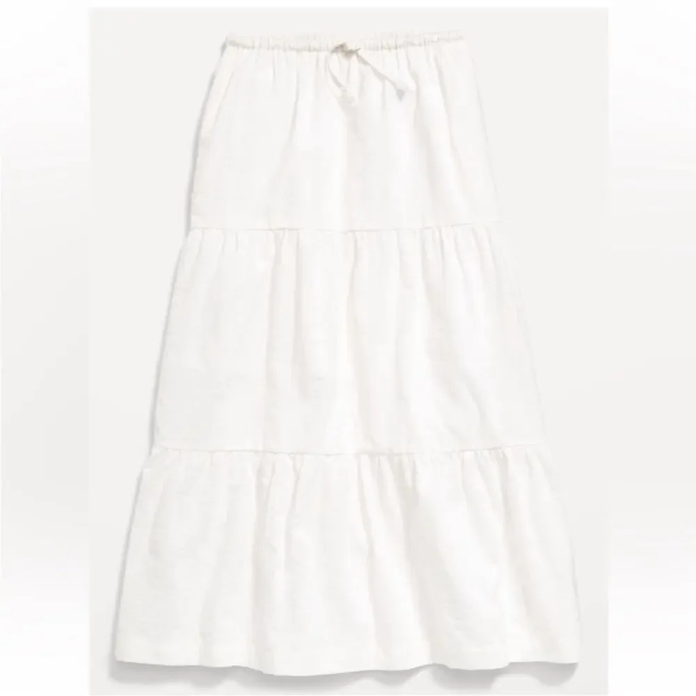 Old Navy Calla Lily White Tiered Swing Midi Skirt